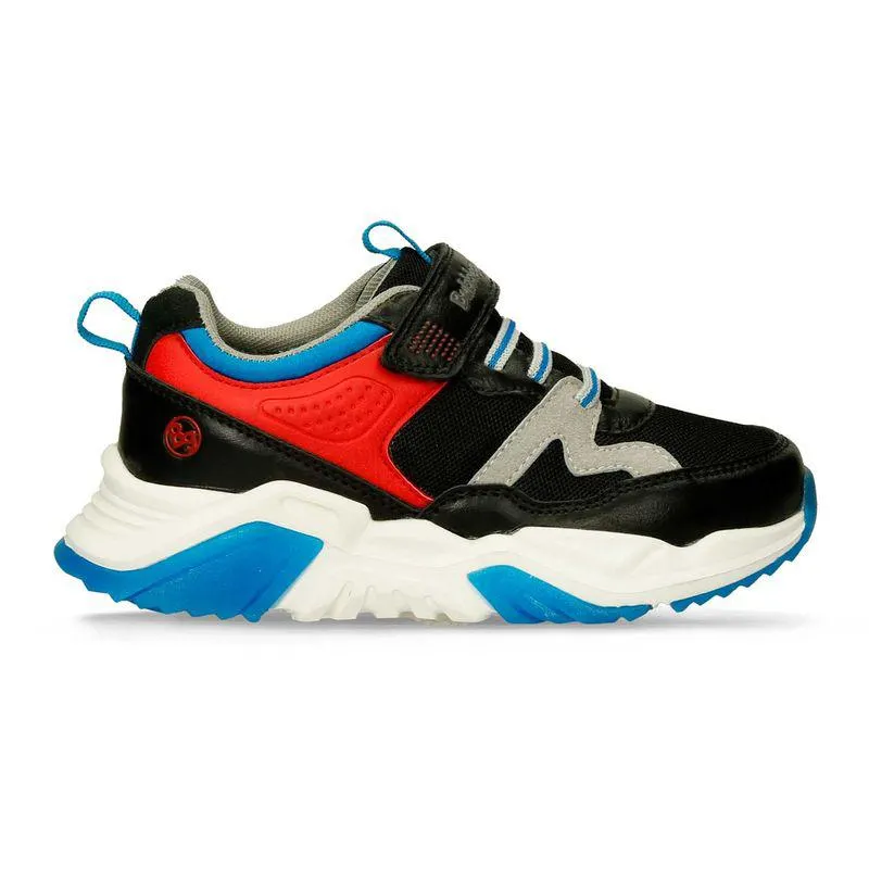 Tenis Casuales Negro-Azul Bubblegummers Qatar Niño