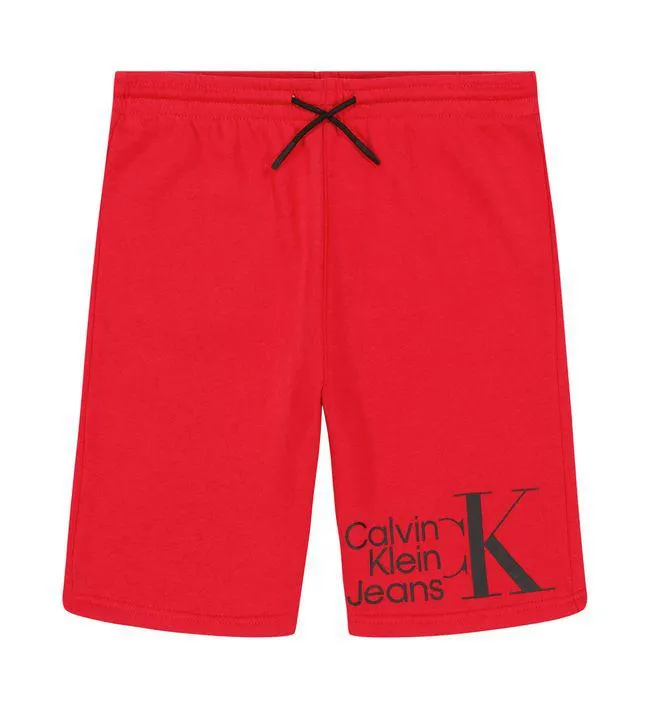 Pantalón Corto Con Logo Rojo Para Niño