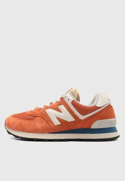 Tenis Lifestyle Naranja-blanco new balance 574