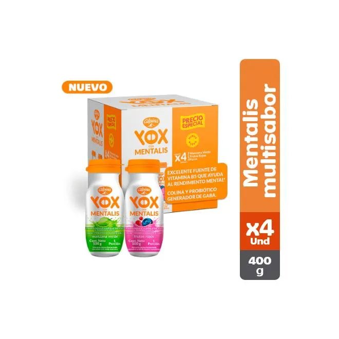 Yox con Mentalis Multisabor x4 Und Botella 100 g