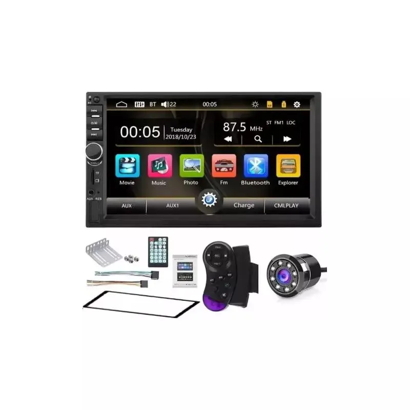 Radio carro bluetooth + camara usb sd pantalla 7 hd mod 2022