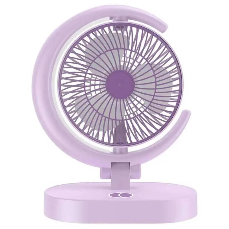 Ventilador Recargable Portátil Luz LED Curvo Media Luna