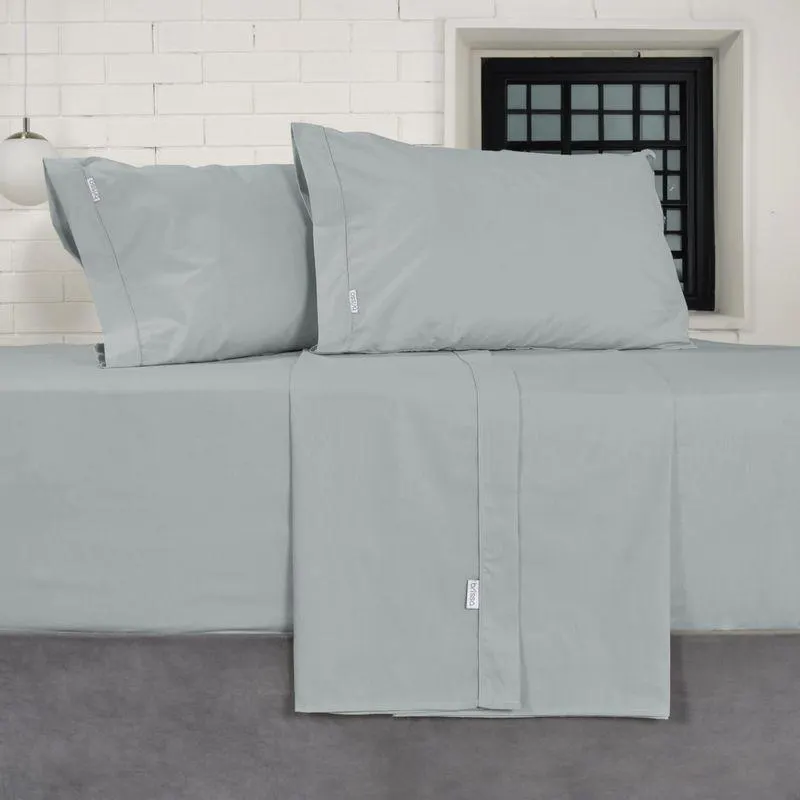 Juego de sábanas en tela 144 hilos verde eucalipto