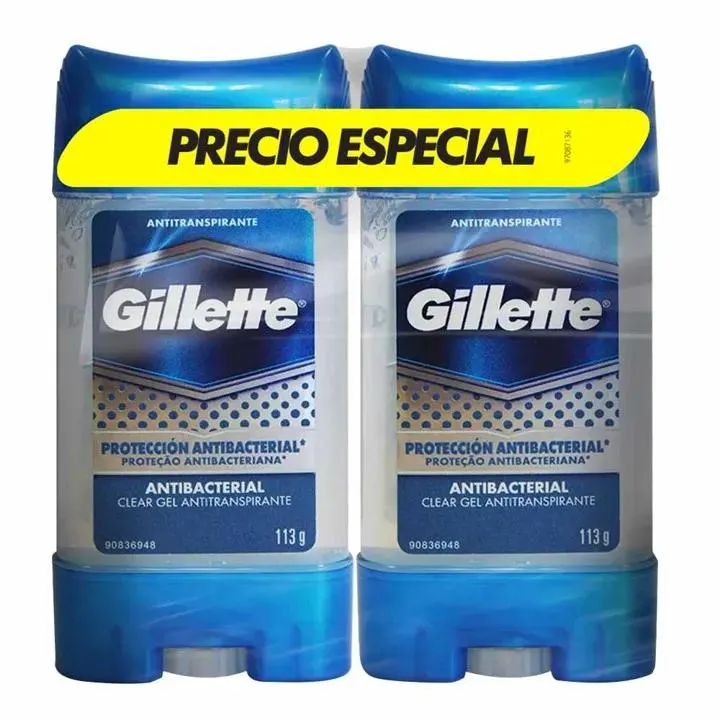 Desodorante Gel Gillette Antibacterial x113g c/u x2