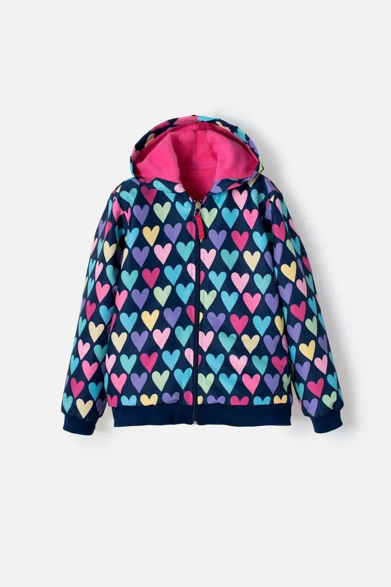 Chaqueta Mic con capucha morada para niña