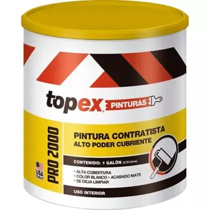Pintura para Interior Contratista 2000 Alto Poder Cubriente Blanco 1 Galón