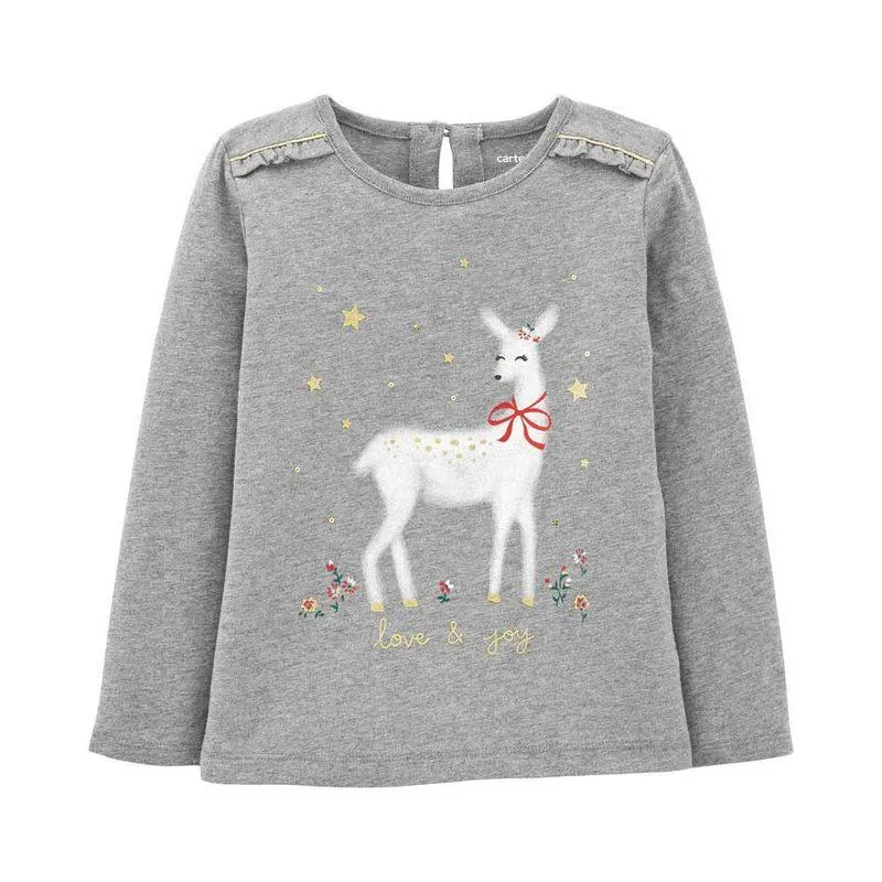 Suéter Gris Navidad Niña Talla 4T