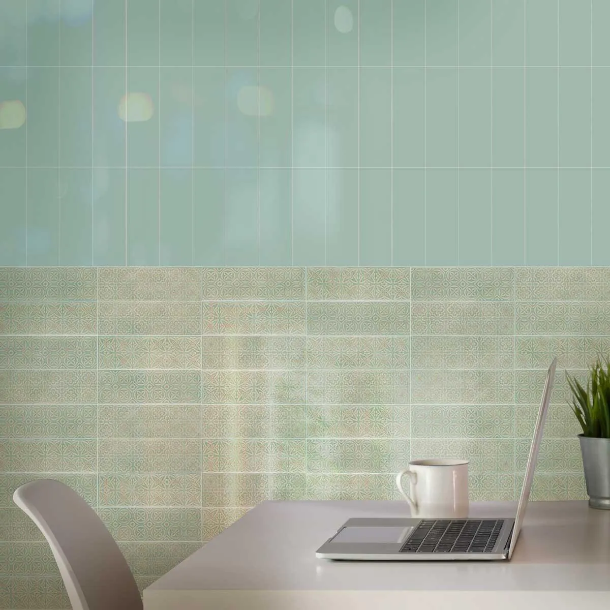 Brick Atelier Verde Cara Única 8.8X27