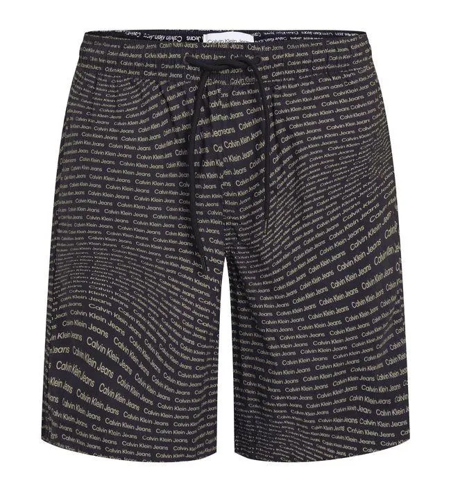 Pantaloneta negra estampada con logo