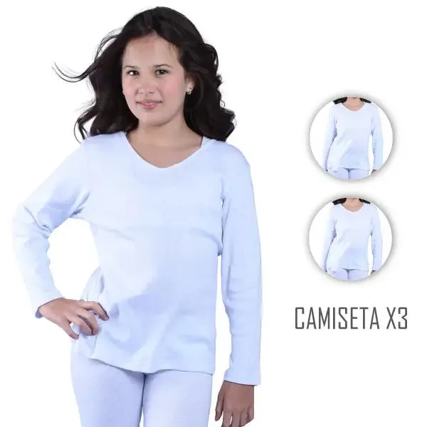 Combo X3 Camiseta Térmica Niña