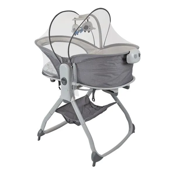 Cuna Colecho Mecedora Multifuncional 6 en 1 Gris - Priori