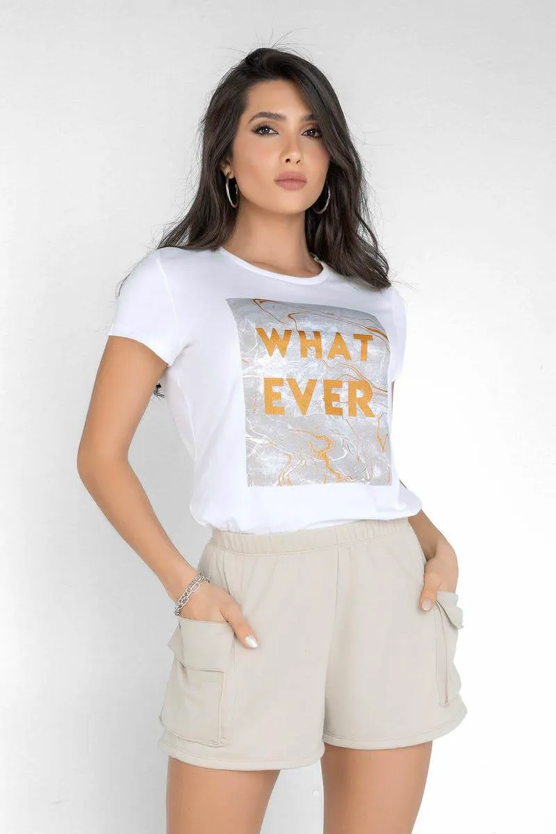 CAMISETA MANGA CORTA Marfil