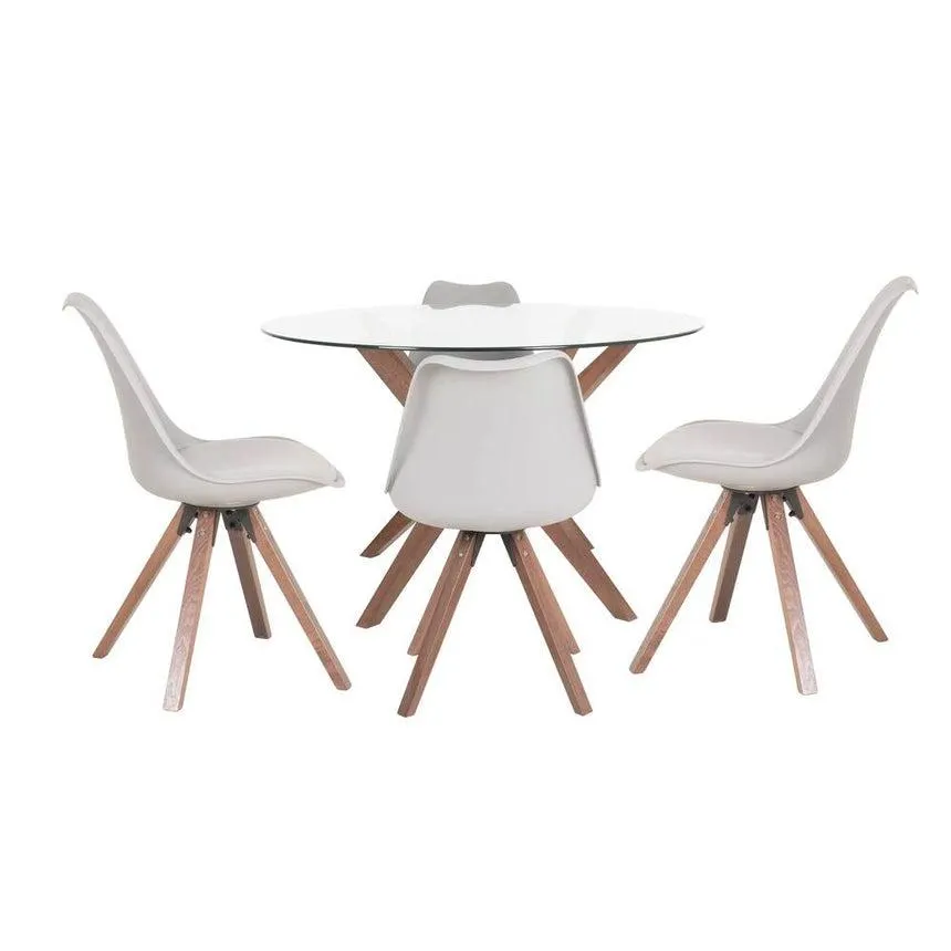 Comedor Enzo 4P Madera Vino Gris 3C