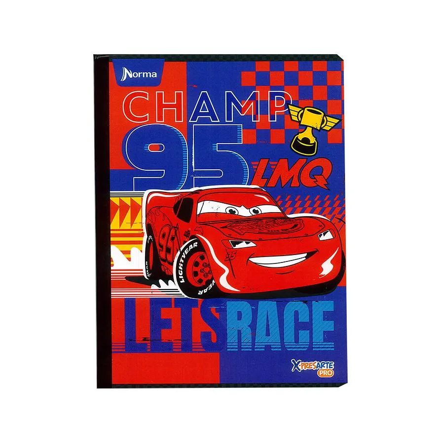 Cuaderno Cosido Norma Cars 100 Hojas Cuadros