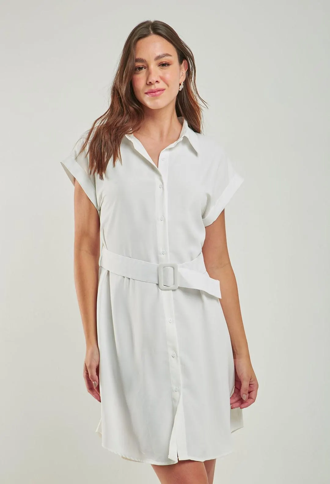 Vestido Corto Camisero Mujer - SALE