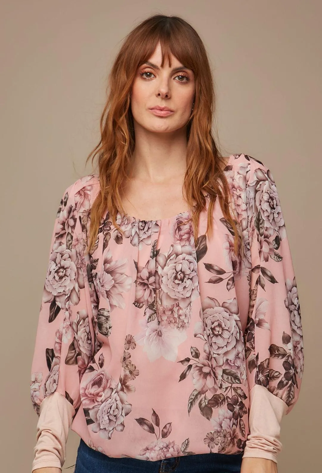 Blusa Manga Larga Flores Mujer - SALE