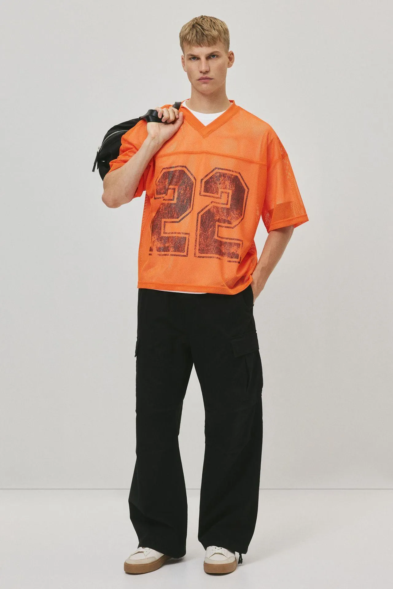 Camiseta de malla con estampado Oversized Fit