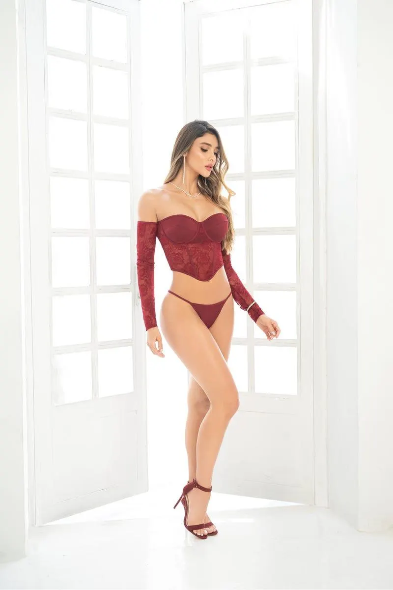 CONJUNTO X 2 CORSET LARGO - BRASILERA Morado