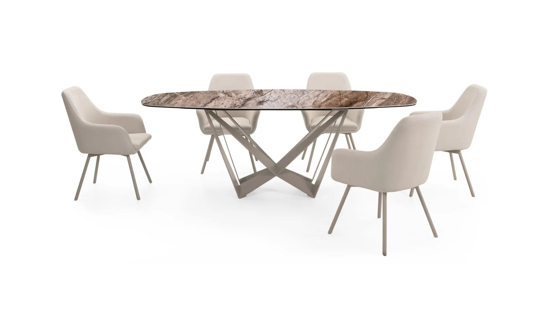 Mesa Comedor Versalles Sinterizada + 6 Sillas Turin