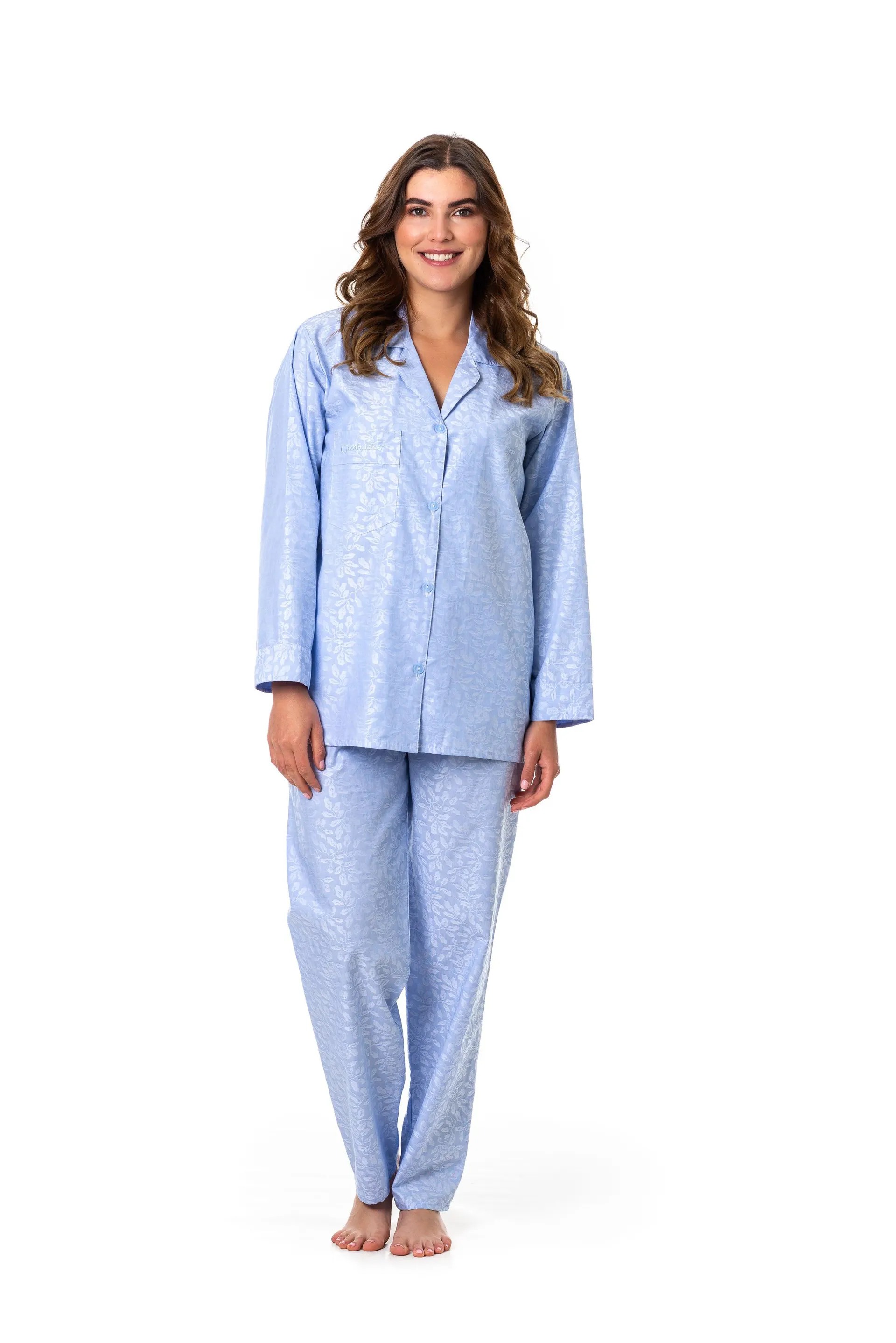 DANIELA JAQUARD HOJAS AZUL