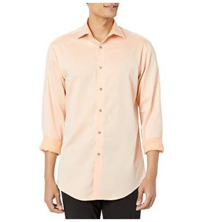 Camisa Manga Larga Hombre Naranja Calvin Klein