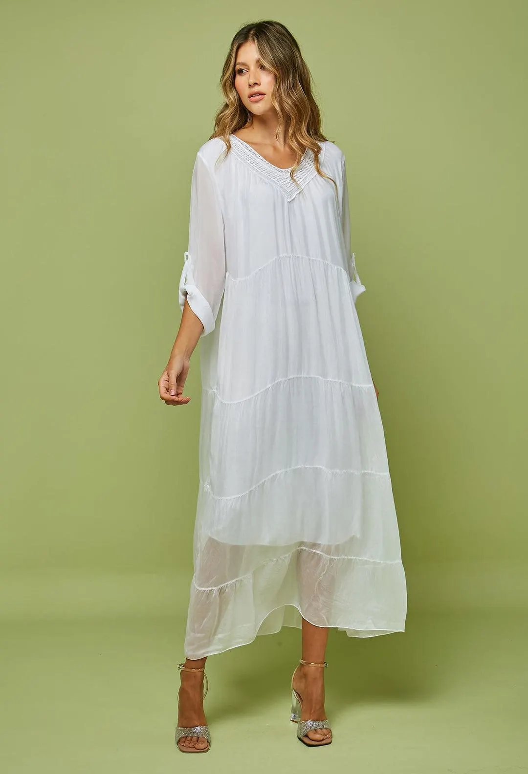 Vestido Largo Seda Mujer- SALE