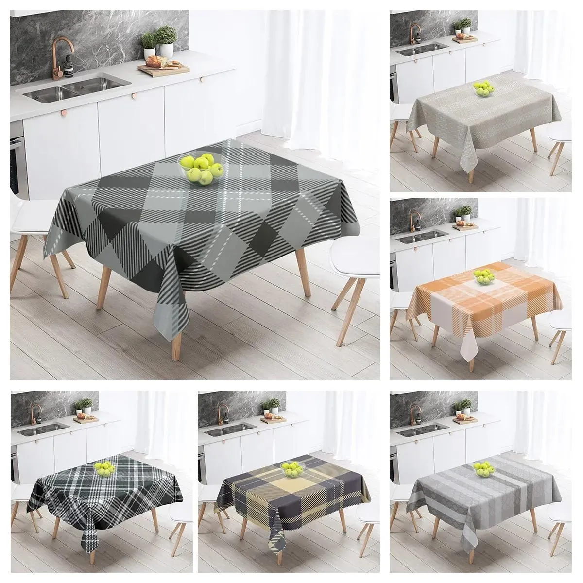 Home tablecloths dining decoration and rectangular table accessories waterproof cloth Anti-stain simple Modern abstract nordic