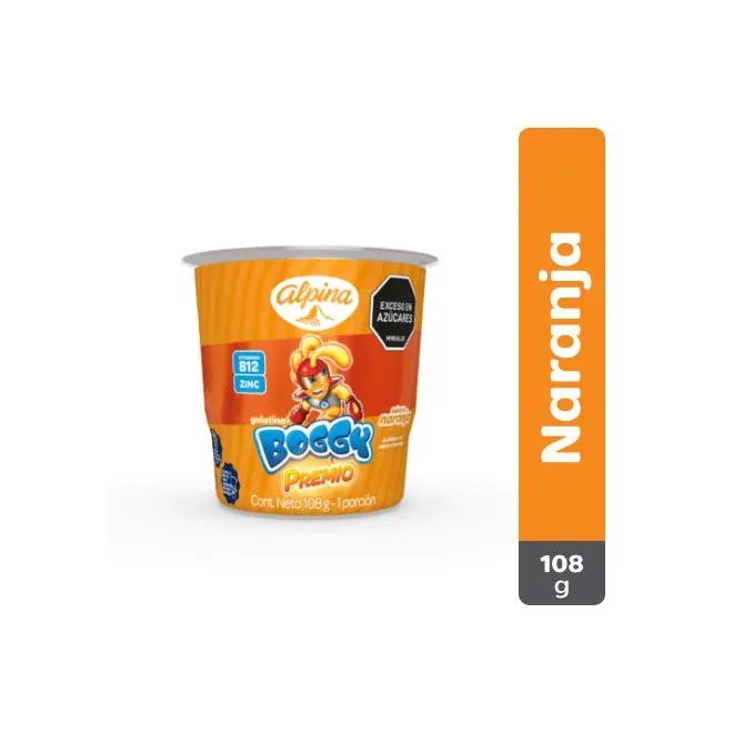 Gelatina Boggy Premio Naranja Vaso 108 g