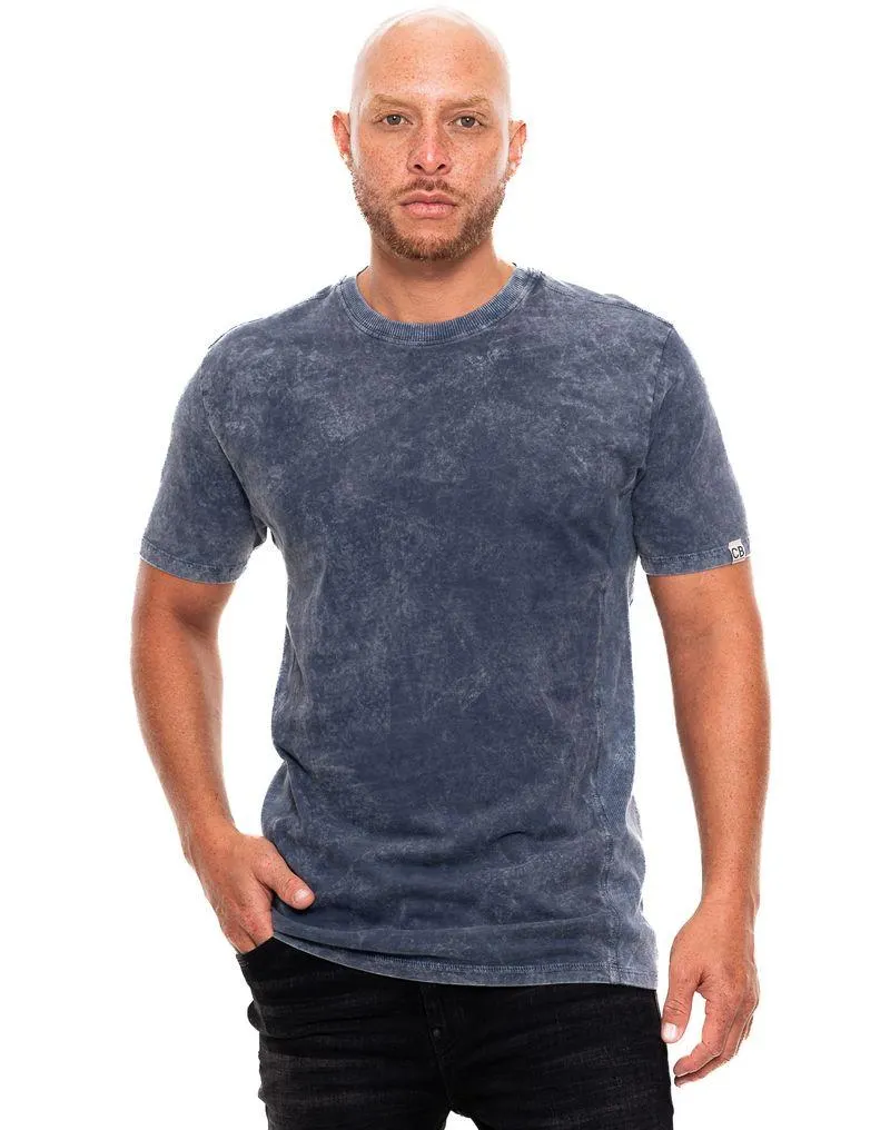 Camiseta Manga Corta Con Rib En Costados Teñido Old Wash