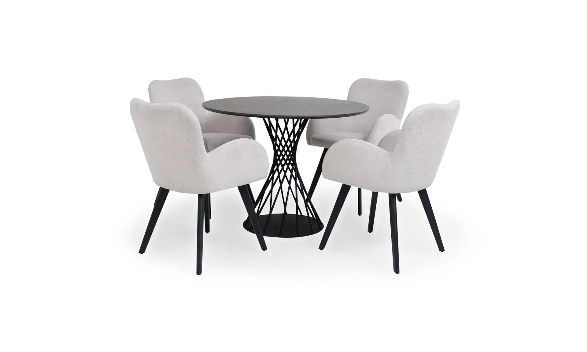 Comedor Berlín Cerámica + 4 Sillas Modena Beige