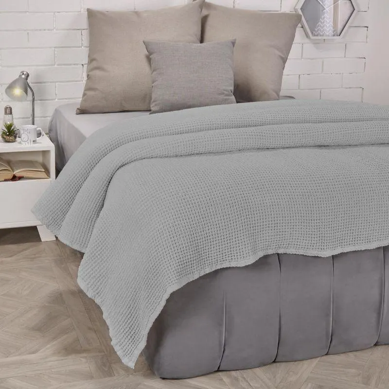 Cobija waffle gris claro