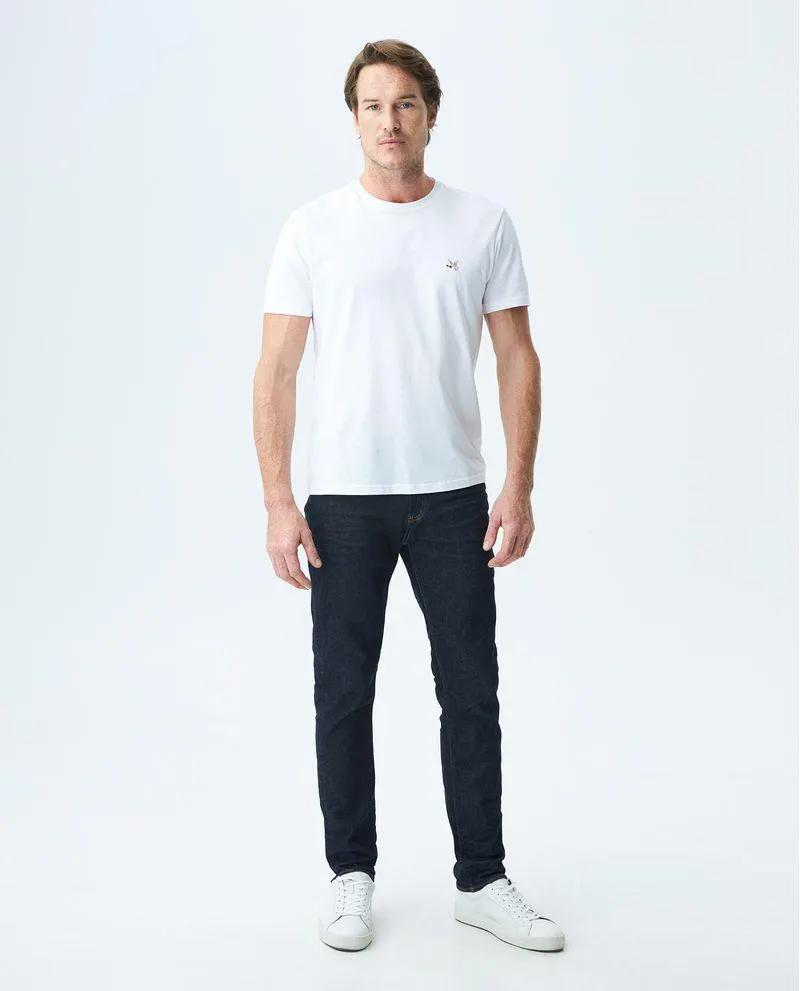 Jean de Hombre Straight Fit, Morrison, Bota Slim - Raw Azul Ultra Oscuro