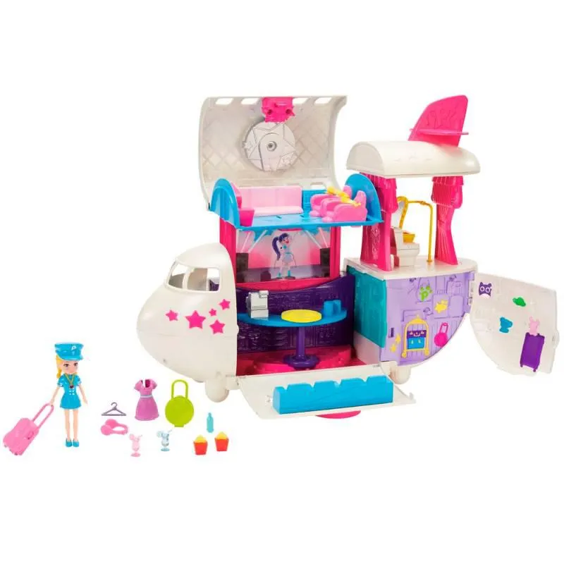 Muñeca Polly Pocket Mega Jet de viaje. (A partir de 4 años)