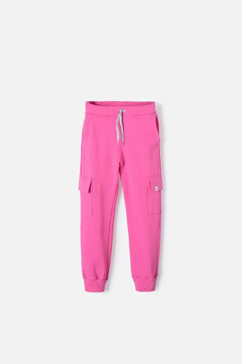 Jogger de Mic con bolsillos rosado para niña