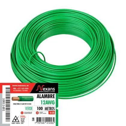 Alambre De Cobre #12 Verde #100M