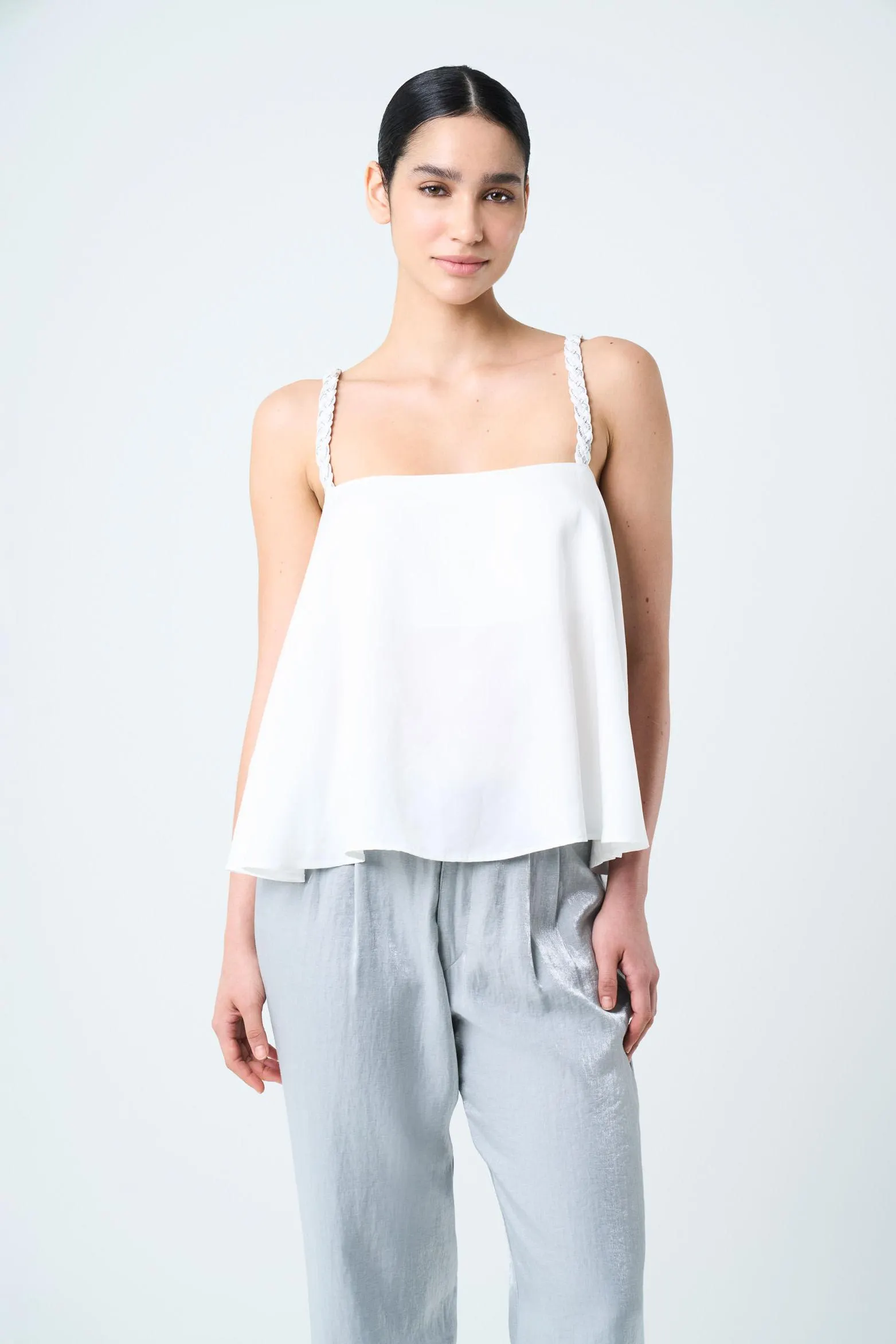 Camisa Canes fit holgado para mujer detalle trenzado