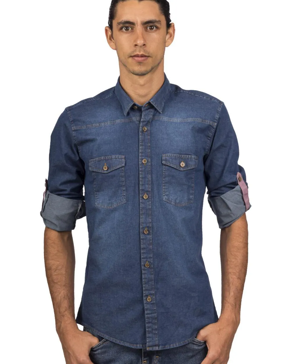 Camisa Índigo Azul Oscuro – Moldería slim