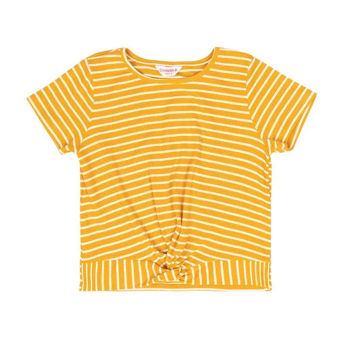 Camiseta mostaza manga corta para niña