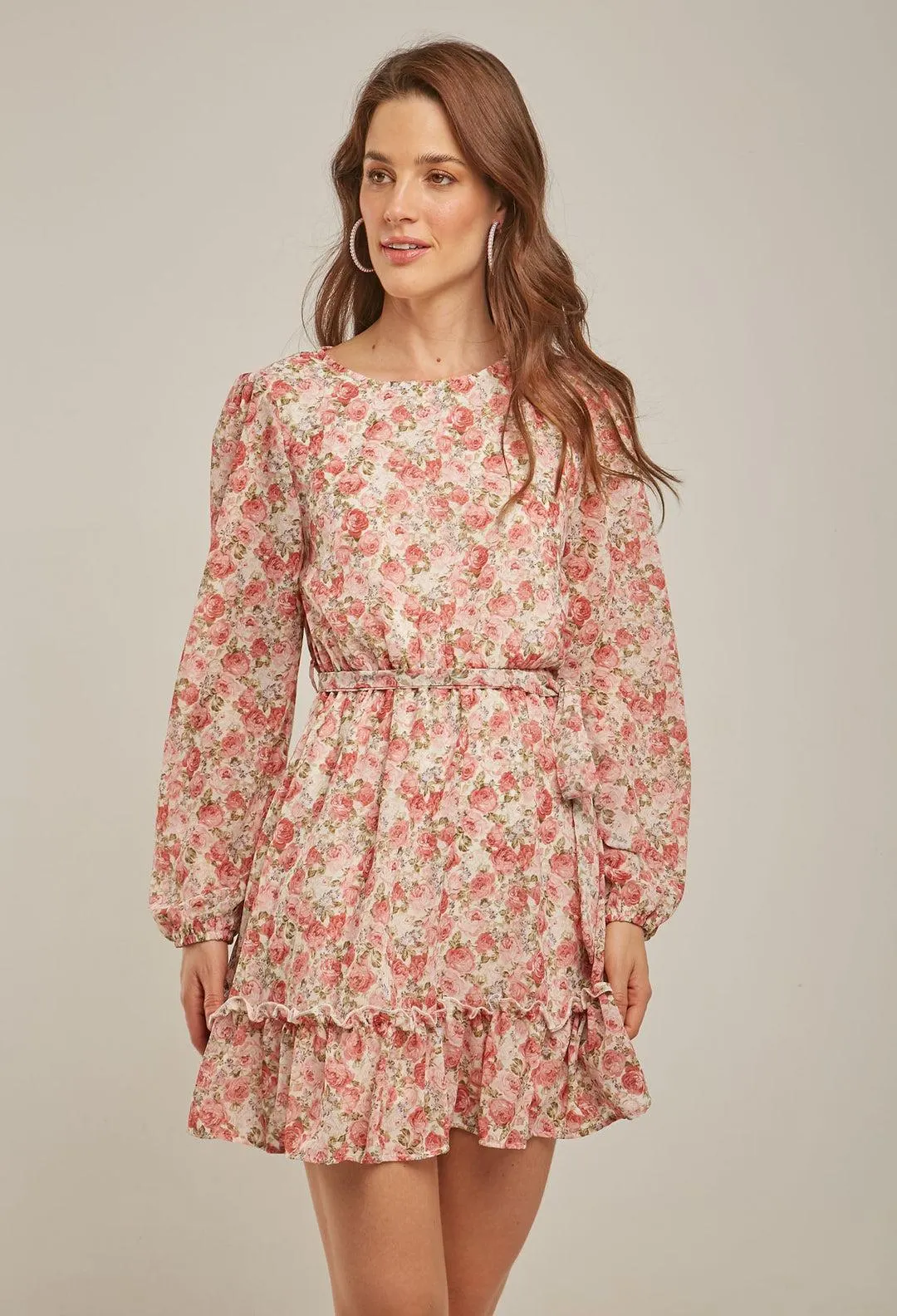 Vestido Corto Manga Larga Mujer- SALE