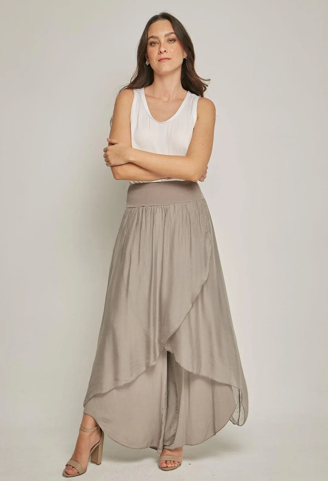 Falda Pantalón Seda Mujer - SALE