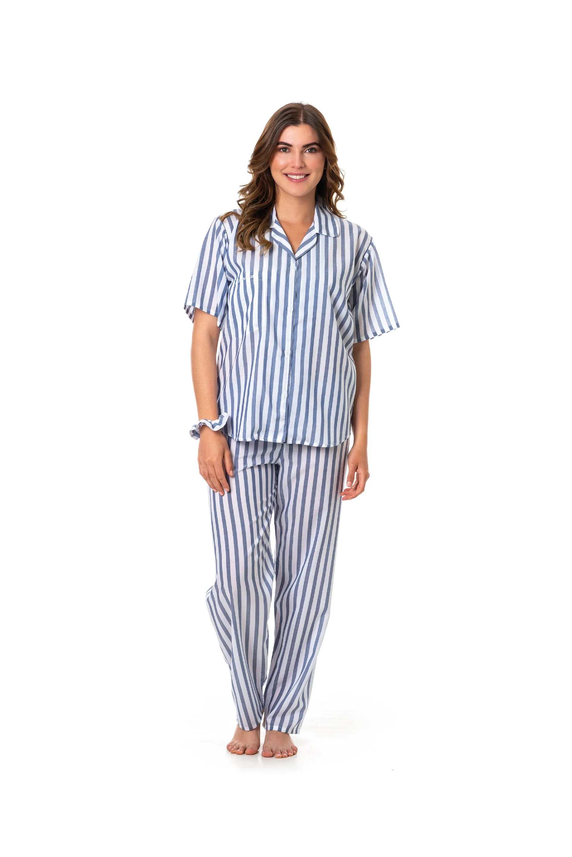 SUSY TENCEL RAYAS AZUL BLANCO