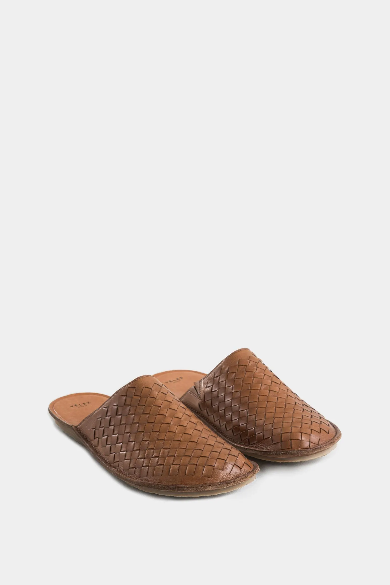 Slipper tejido en cuero para hombre confort