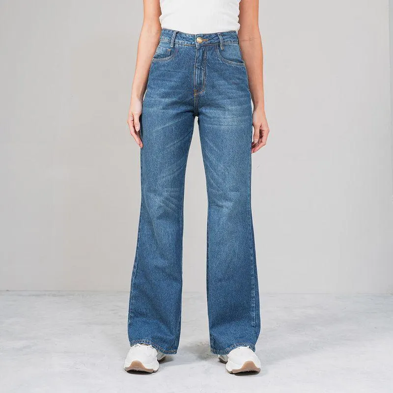 Jean Wide Leg Talle Alto Noveno