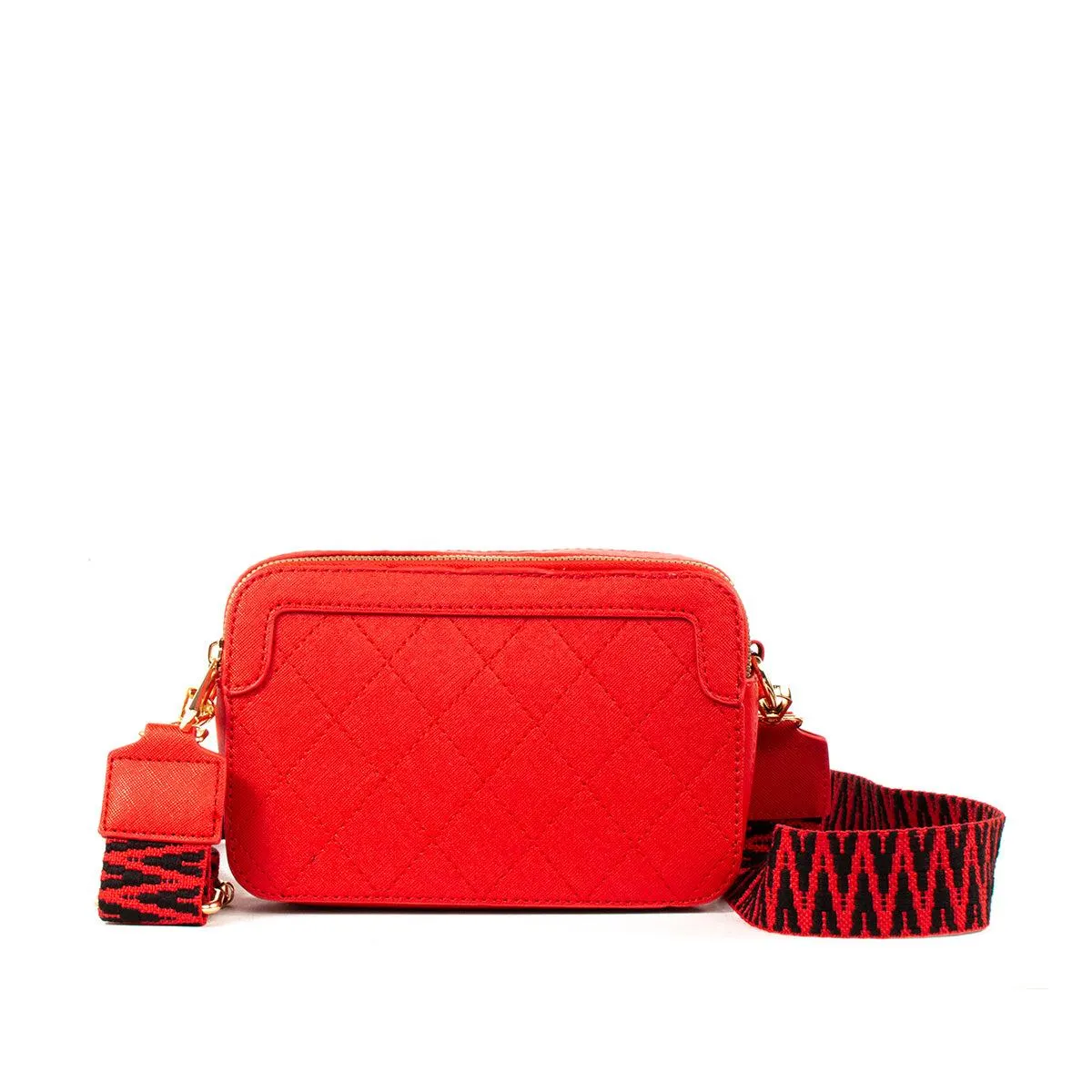 Bolso tipo bandolera color rojo texturizado, para dama