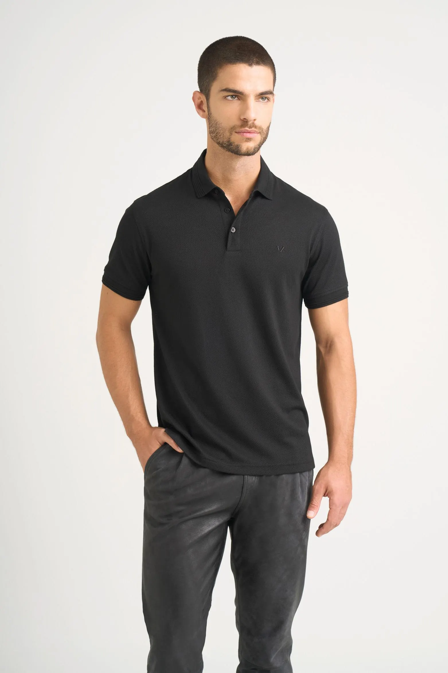 Polo Lucca manga corta para hombre texturizada