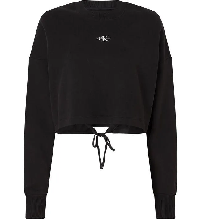 Buzo Con Recorte Redondeado Mujer Negro Calvin Kle