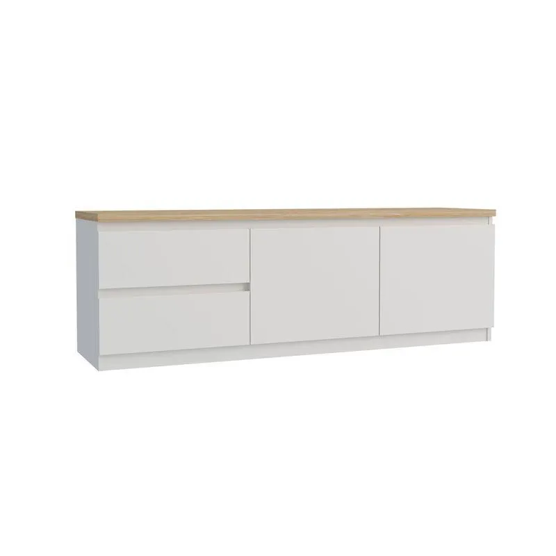 Carro Tv Denali Melamina Natural/Blanco Hasta 50"