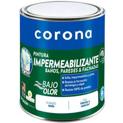 Pintura para Interior/Exterior Impermeabilizante Blanco 1/4 Galón
