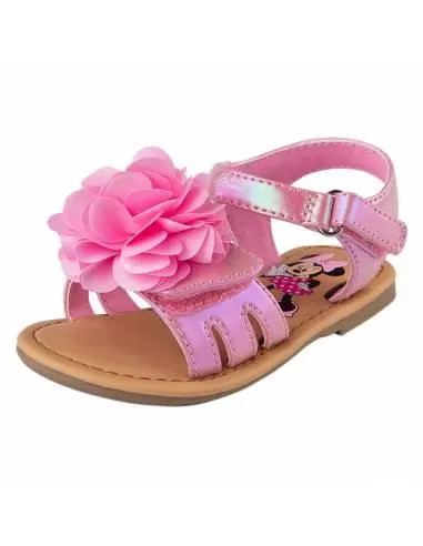 Sandalias con diseño de Minnie y flores para niña pequeña