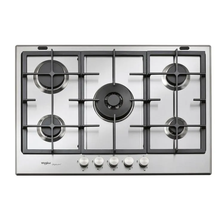 Cubierta Whirlpool 5 Ptos Gas Acero 76 Cm